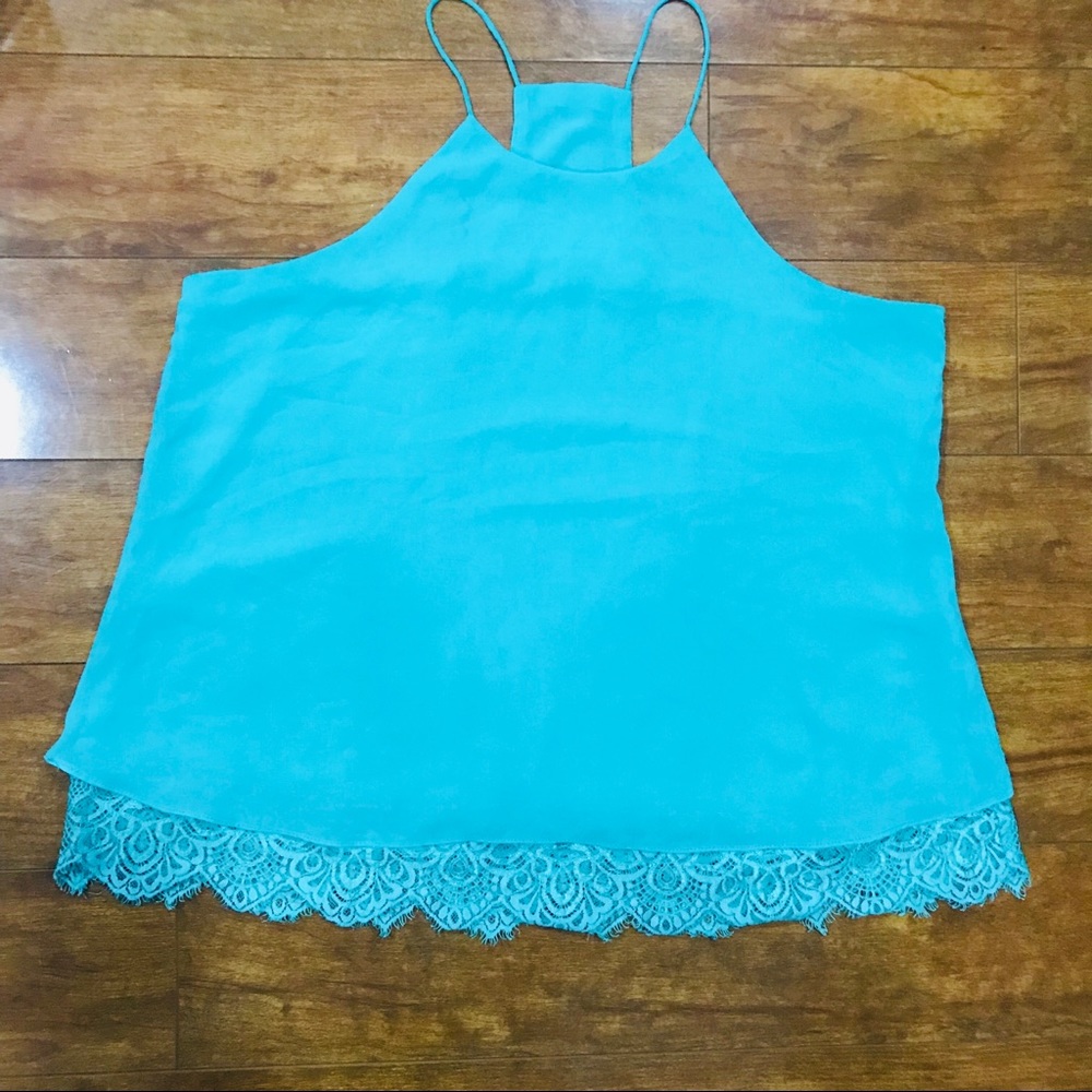 Blue tank with lace